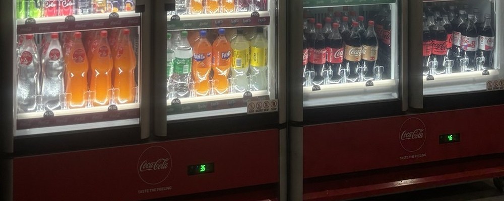 Selection of chilled 1.25 L soft drinks
