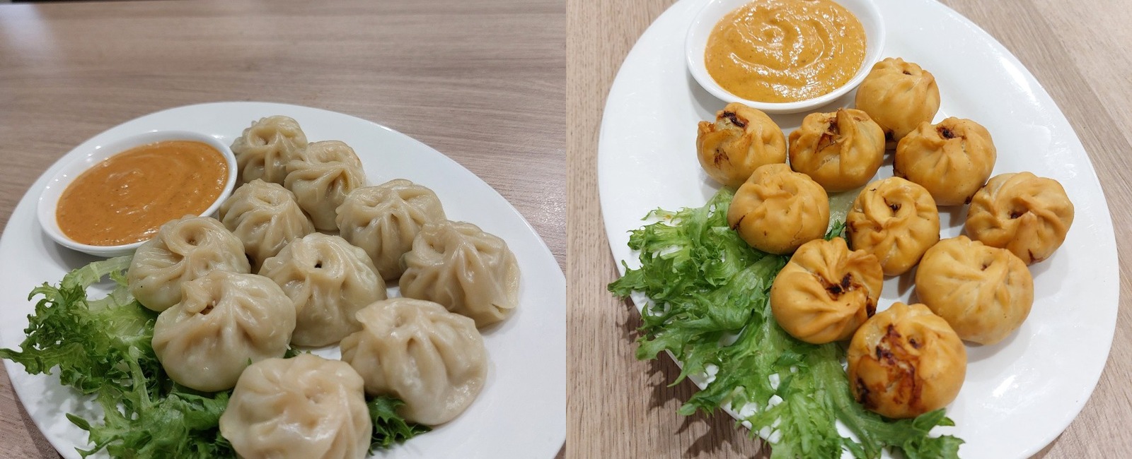 Steamed and fried Nepalese momo